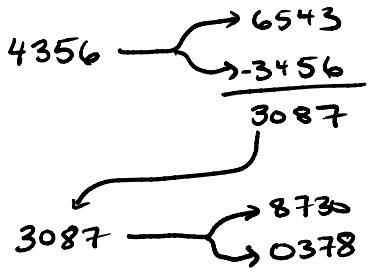 3087 sorted to 8730 and 0378